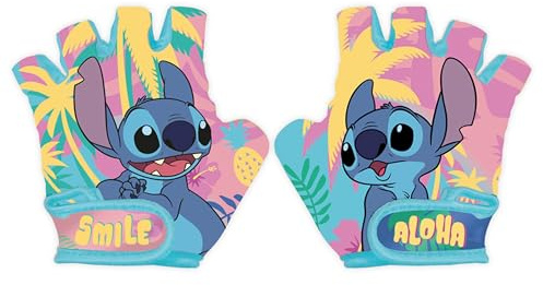 sarcia.eu Stitch Gants de vélo pour Enfants, pour Filles, avec Fermeture à Scratch