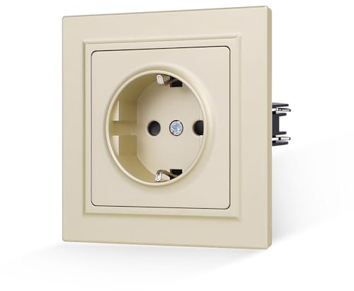 JIMEIDA Steckdose Gold Matt Glattes Hautgefühl mit Steckklemme 16Amp Schuko Steckdose Wandsteckdose 84 * 84mm,250V