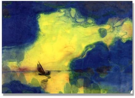 NHLDZYH Emil Nolde Bilder, (Das Meer in der Abenddämmerung), Natur Poster, Berühmte Gemälde-Reproduktion, Kunstdruck auf Leinwand für Wohnzimmer 30x42cm Nur Leinwand