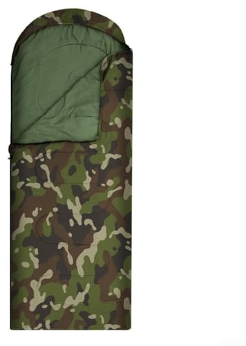 Camouflage-Schlafsack mit Doppel-S-Nähten und wasserdichter sechseckiger Außenschicht, geeignet für Frühling, Sommer, Herbst, Winter, Outdoor und Indoor