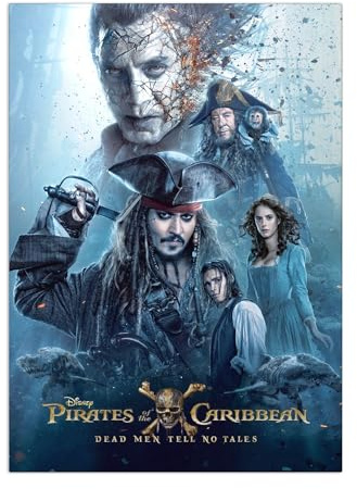 Displate Metallposter Disney - Pirates of the Caribbean - Dead Men Tell No Tales Plakat - Zimmer Dekoration - Wandbilder Bilder Schlafzimmer Deko - Geschenk - Wanddeko Metall Poster 48 cm x 67.5 cm