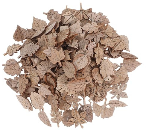 Zerodeko 200 Stück Rustikale Holzblätter Deko Naturbelassene Ahorn Ginkgo holzscheiben für DIY Bastelprojekte Kinderhandwerk Herbstliche Streudeko Unvollendete Holzverzierungen
