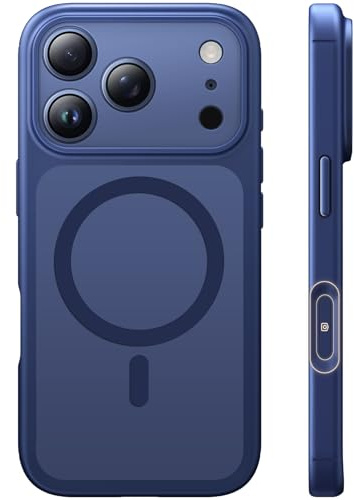 TAURI für iPhone 17 Pro Hülle 6,3 Zoll mit Mattrückseite - Tiefblau | Vollständiger Kameraschutz, Kompatibel mit MagSafe, Kameratasten- Schutz, Stoßfest Militärstandard Magnetisch Handyhülle