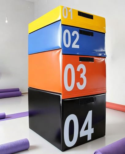 LHYJT Plyo Box Soft 4-in-1 Sprungbox Höhenverstellbarer Für Kinder Trainingsbox Mit Sicherheits Schaumstoff Sicheres Springen Für Sprungübungen Plyometrie & Turnen(Size:75x55x45cm,Color:Schwarz)