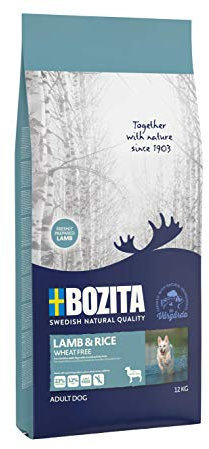 BOZITA Lamm & Reis Weizenfrei Hundefutter - 12 kg - nachhaltig produziertes Trockenfutter für magensensible erwachsene Hunde - Alleinfuttermittel