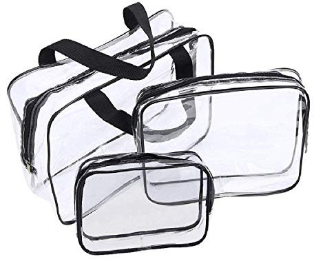 Transparent Kosmetiktasche,3er Set Wasserdicht Kosmetiktasche Transparent Kulturtasche Wasserdicht Beutel Ideal für Flugreise, Badezimmer