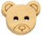 50 Stück Holzknöpfe Knöpfe mit Motiv Bär Teddy Form 13x11mm hellbraun natur