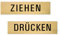 Schild Ziehen-Drücken 160x40 mm 2er-Set Aluminium matt-gold eloxiert vollflächig selbstklebend 28008-M