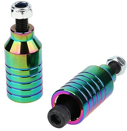 lahomia 2pcs Scooter Stunt Pegs Set Alu Scooter Pegs Carbon Achsen - Bunt