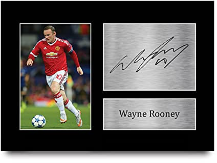 HWC Trading A4 Wayne Rooney Geschenke gedruckt Autogramm Bild für Fans und Unterstützer der Unterzeichnung - A4