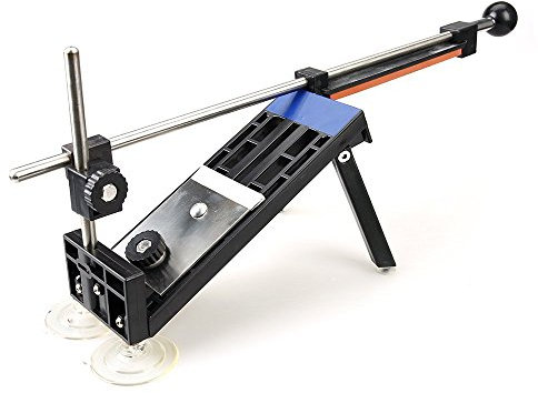 Chiloskit Kitchen Knife Sharpener Kit,Professional Fixed-Angle Sharpener Home Kitchen Sharpening System with 4 Stones