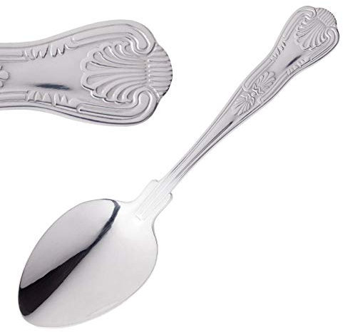 Stainless Steel Cutlery Kings Pattern Forks Knives Tea Spoons Table Spoons Soup Spoons Dinner Cooking (Kings Dessert Spoon Pack of 6)