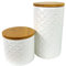 Leaf UK Storage Jars Kitchen Canisters Ceramic with Lids, Light Cream, 18cm