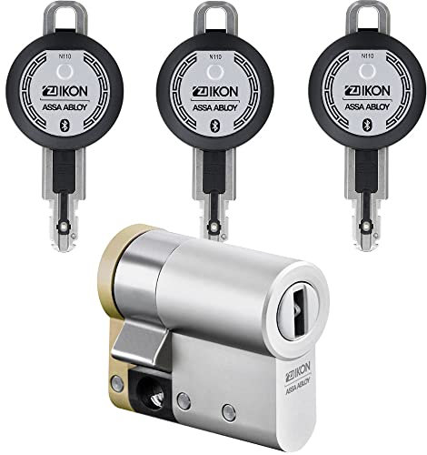 ASSA ABLOY CLIQ Go Starter-Set mit elektronischem Halbzylinder 30A/I10, 3 Bluetooth-Nutzerschlüssel, Sicherungskarte - Modulbauweise
