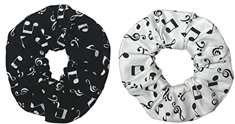Landhuis handmade - Scrunchie Weiche Haargummis Mädchen Noten Musik Elastisch Haargummi