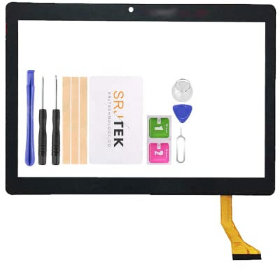 Für Dragon Touch K10 Tablet Touchscreen 25,7 cm (10,1 Zoll) Digitizer Sensor Externer kapazitiver Touchscreen Panel Glas kompatibel mit Modell K10 Ersatzteilen (schwarzes Mittelloch 12 cm)