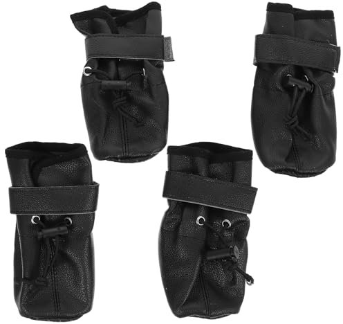 POPETPOP 4 Stück Booties Für Hundepfoten Pfotenschützer Für Hunde Lederstiefel Für Hunde Hundeschuhe Pfotenschuhe Für Hunde Lederschuhe Für Haustiere Schuhe Mit Weichen Sohlen rutschfest