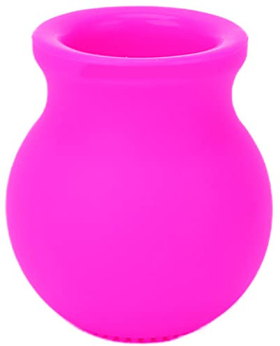 Lippen Plumper Werkzeug, magischer Lippen Plumper, Gummi Lippen Saug Plumper, Gerät Beauty Mund schnell Gesicht sauber Massage Silikon Lippen pumpe mit Bürste(Rosa)