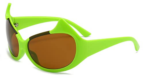 LJCZKA Occhiali da Sole Donna Occhi di Gatto, Occhiali da Sole Retro Ovali y2k Occhiali Avvolgenti Vintage Occhiali Donna Gatto Colorati