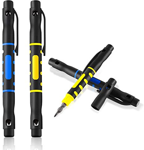 UICCVOKK 2 Pieces Pocket Screwdriver, 4 in 1 Portable Screwdriver,Doubled Ended Screwdrivers,Multitool Repair Tool Set Bit for Assorted Works and Repairs