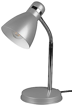 Reality Leuchten Schreibtischleuchte Harvey R50731087, Metall titanfarbig/Chrom, exkl. 1x E27