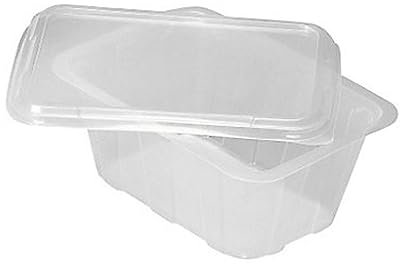 100 Barquettes micro-ondable multifonction en plastique PP 750 cc + 100 couvercles pour aliments chauds et froids