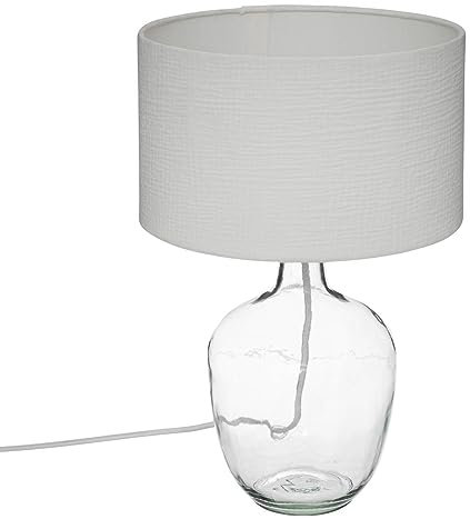 Lampe aus Baumwolle, Höhe 43,5 cm, Weiß – Atmosphera Designer Innen
