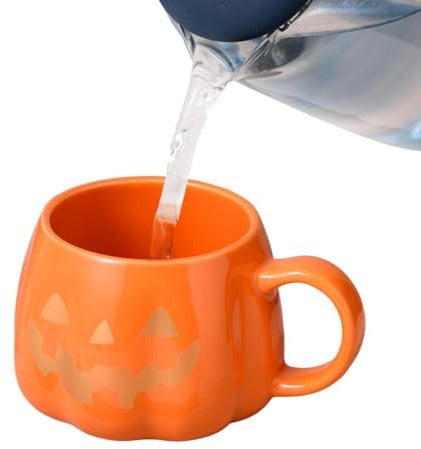 Tazza per Halloween, zucca, tazza per l'autunno, zucca, in ceramica, 400 ml, decorazione per Halloween, zucca, tazza da tè, tazza per cereali, caramelle, idea regalo (B)