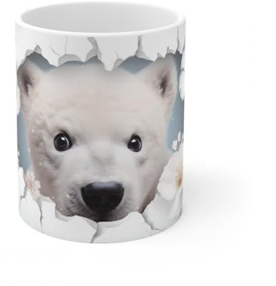 Jm-Déco Mug Animaux 3D- Idée cadeau - Mug et tasse original pour Enfant ou Adulte - Marrant Fun (Ours Polaire)