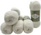 5 x 100 Gramm ilkadim Export Alpaka Royal Strickwolle, 500 Gramm Strickgarn einfarbig mit 15% Alpakawolle (weiss 55)