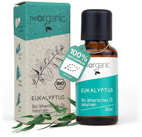 NeoOrganic® BIO Eukalyptusöl [Premium Grade] 100% naturrein - Echtes Eukalyptus Öl für Aromatherapie - natürliches frisches Aroma - Eukalyptusöl zum einnehmen - ätherisches öl - Eucalyptus Oil - 30ml