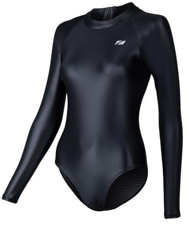 ZONE3 Women’s OWS Ti+ Thermal High Neck Swim Costume with Titanium Lining/Inner Bra Shelf, Long Sleeve Swimsuit for Open Water/Pool Swimming