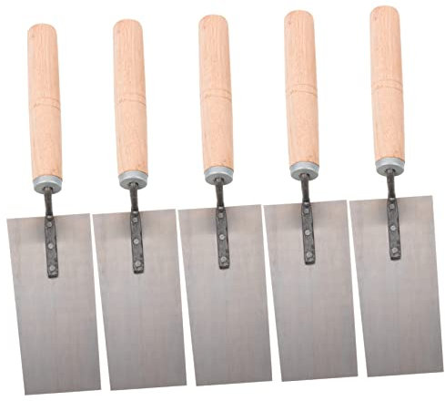 BESTonZON 5stücke Teiliges Edelstahl Putty Cutter Und Spachtel Für Mauerarbeiten Für Putz Fliesenarbeiten Mit Ergonomischem Holzgriff Und Vielseitigen Anwendungsmöglichkeiten