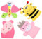SWOOMEY Lot de 4 gants de bain pour bébé Gants de bain Gants de douche Gants pour enfants Serviette de bain Gant de toilette pour bébé Gant de douche exfoliant Animal Produits de bain