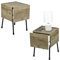 Iris Ohyama, Estante/Pequeño Mueble de Almacenamiento, Lote de 2 Muebles auxiliares, Diseño, Sólido, Moderno, Oficina, Hogar - IWST-300 - Marrón Ceniza