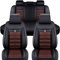 SSIMOO Auto Sitzbezüge Set Autositzbezüge für Volvo XC40 2018-2024, Vorne Und Hinten Leder Auto-Schonbezüge Wasserdicht Zubehör Innenraum,F/Black-Coffee