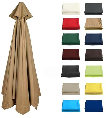 GZDXBF Telo Di Ricambio Per Ombrellone A 6/8 Costole, Tettoia Di Ricambio Per Ombrello 200/270/300cm Copertura Di Ricambio Per Ombrellone Da Giardino(Color:Khaki,Size:8 ribs-3m(9.8ft))