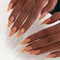 NICENEEDED 24 PCS Long Almond Press on Nails, Yellow French Tip, Glossy Full Cover Stick on False Nails for Women Nail Decoration Halloween