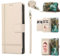 Beajew Case Collection für iPhone 6/6S/7/8/iPhone SE 2022- Premium Qualität Leder Handyhülle | Magnet-Verschluss | Klappständer | Geld und Kartenhalter Hüllen | mit Spiegel - Beige