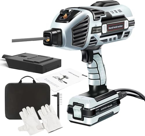 Saldatrice Laser Portatile, Pistola per Saldatore ad Arco Portatile, Kit Saldatrice Elettrica con Cassetta Degli Attrezzi, Saldatrice 110V/220V, per Bacchette di Saldatura da 3/32'',Gray 220V