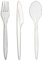 daybays Plastikbesteck Set 100x Plastikgabel 100x Plastikmesser 100x Plastiklöffel Mehrweg Geschirrset Partybesteck Plastikgeschirr Mehrwegbesteck Spülmaschinenbeständig (100, Transparent)
