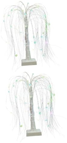 IMIKEYA 2 Sätze Dekorative Lichter beleuchteter Weidenbonsai LED Artificial Tree Color Changing künstlicher Baum Baumlichter drinnen Beleuchteter Weidenbaum für zu Hause Baum erleuchten