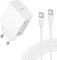 Cargador Samsung Carga Rapida 25W, USB C Carga PD3.0 para Samsung Galaxy S24 Ultra/S23/S22 Ultra/S22+/S21 FE/S20/S10/S9/S8/A53 5G/A15/Note, Enchufe Tipo C Cargador Rapido con Cable