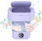 Portable Washing Machines, 10L Foldable Mini Washing Machine, Compact Washing Machine for Baby Clothes, Underwear or Small Items, Apartment, Dorm, Camping, RV Travel Laundry- Gift Choice, Purple