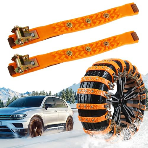 panemy Catene da Neve per Autoi, Catene da Neve Universali Antiscivolo di Emergenza da 2 Pezzi Adatte per Auto/Camion/SUV, Possono Essere Utilizzate Su Strade Innevate, Fangose e Piovose