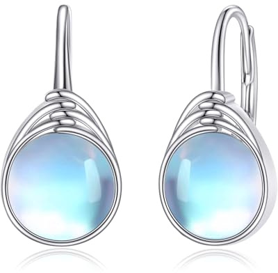 POPLYKE Mondstein Ohrringe Silber 925 Mondstein Hängend Schmuck | ohrringe silber 925 Mondstein Hängend Schmuck Geburtstag Mondstein Ohrringe Damen