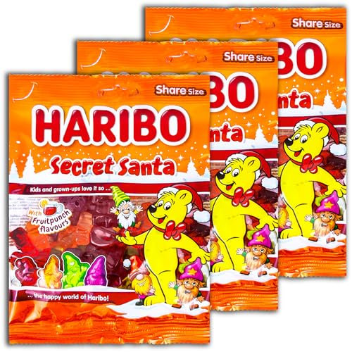 3 er Set Haribo Weihnachts Edition Secret Santa 3 x 150 g