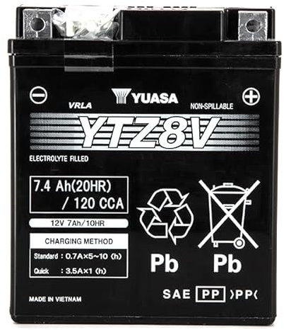 Y U A S A. YTZ8V - Batteria 12/7,4AH precaricata pronta all'uso compatibile con YAMAHA YZF R3 X-MAX XMAX 300 YPR 400 X-MAX ABS, 2018-2020