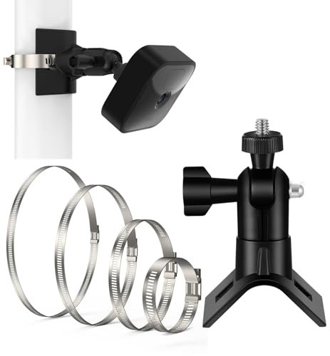 Lonnky Pole Mount for Blink Cameras, Adjustable Pipe Clamp Bracket for Blink Outdoor 4 (4th Gen/3rd Gen), Blink XT/XT2, Blink Mini/Indoor, Drainage Pipe & Steel Pole Mount for Home Security Cameras