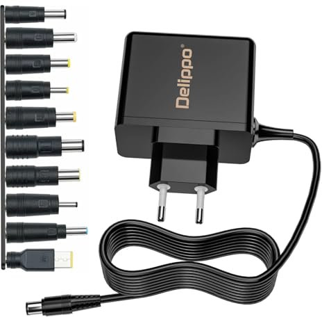 Delippo Alimentatore universale Laptop 19V 3.42A 65W for Dell HP Asus Acer Samsung Toshiba Lenovo IBM Sony Gateway Notebook Ultrabook Chromebook